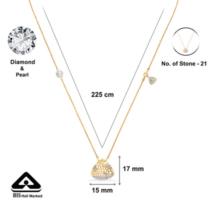 Crescenza Charm Gold & Diamond Modern Necklace