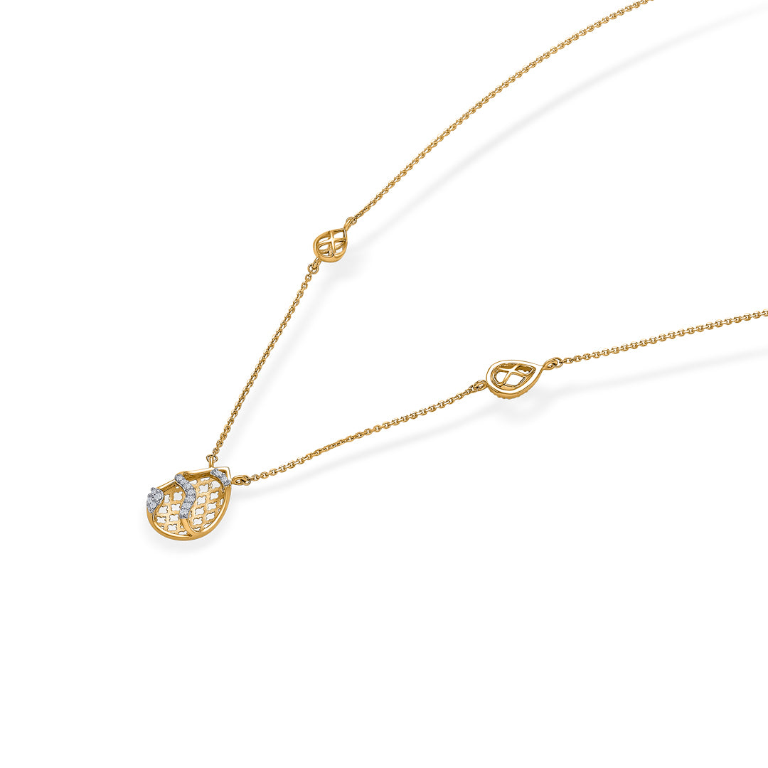 drop of dawn gold & diamond modern mangalsutra