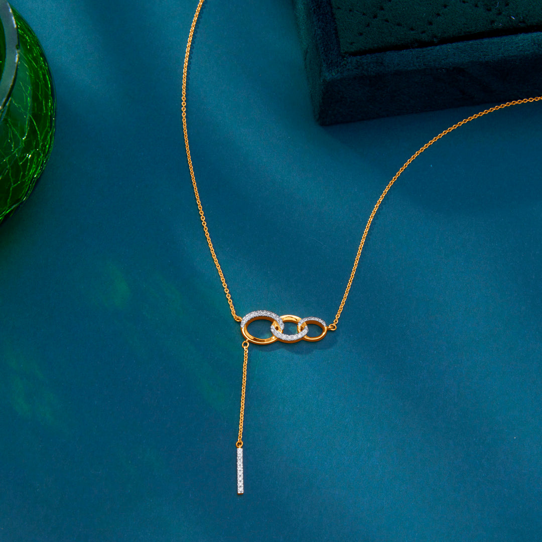 Charming Dewline Gold & Diamond Necklace for Women