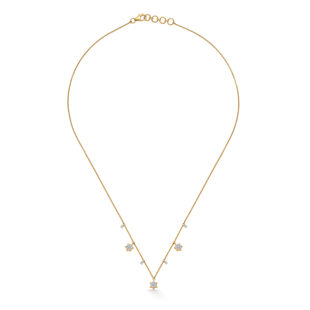 Cosmic Glow Gold & Diamond Necklace for Women