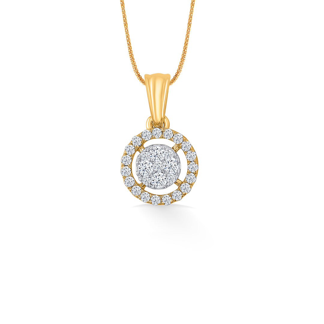 Noble Shine Gold & Diamond Classic Pendant For Women
