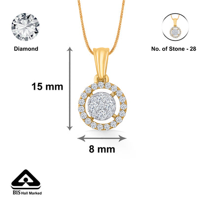 Noble Shine Gold & Diamond Classic Pendant For Women