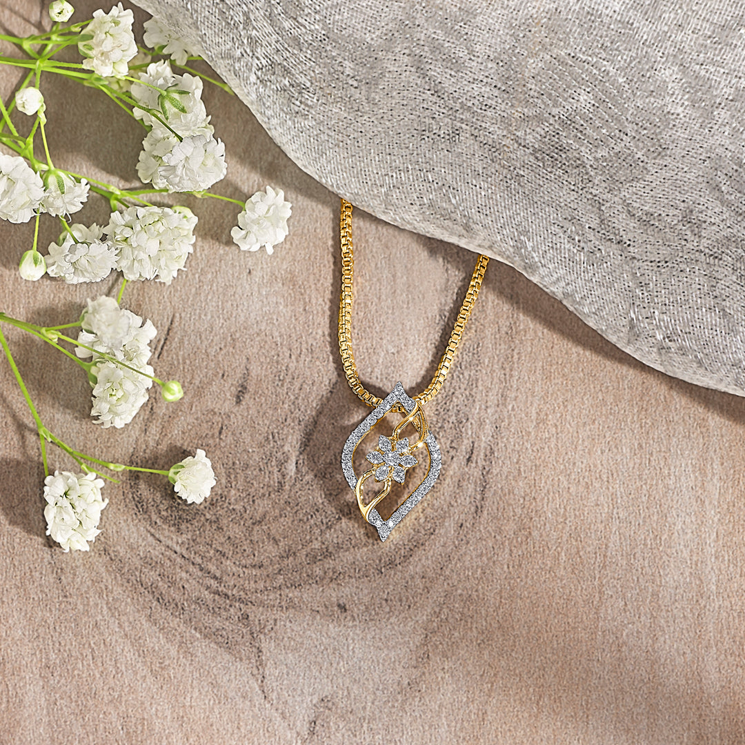 waves of grace gold & diamond classic pendant