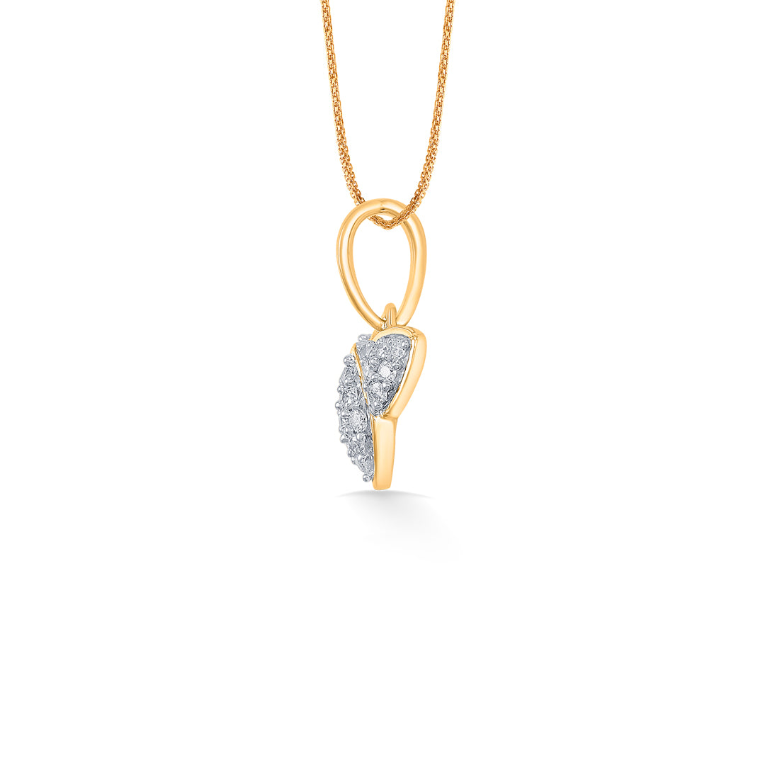 frosted fleur gold & diamond classic pendant