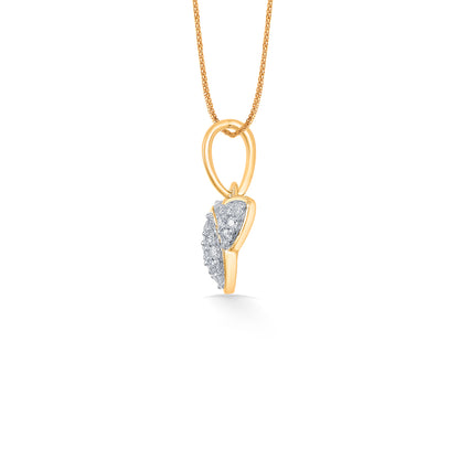 Frosted Fleur Gold & Diamond Classic Pendant