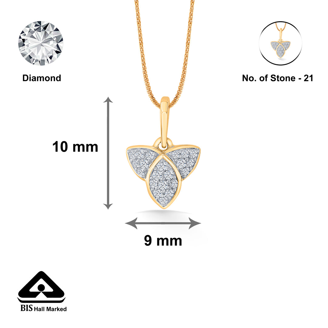 frosted fleur gold & diamond classic pendant