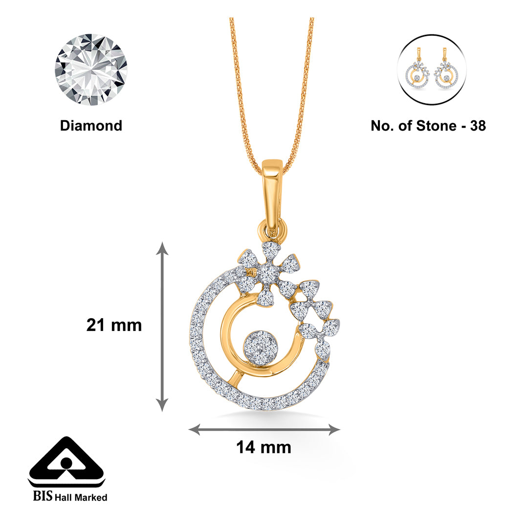 elysian fleur gold & diamond classic pendant