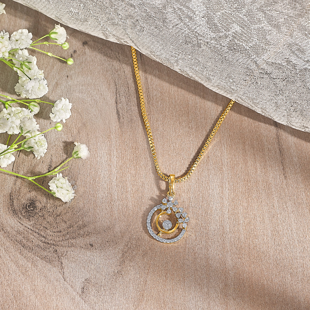 elysian fleur gold & diamond classic pendant