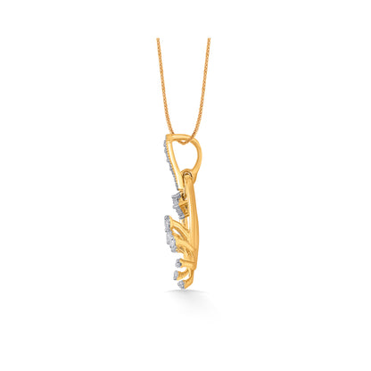 Fern Glint Gold & Diamond Classic Pendant