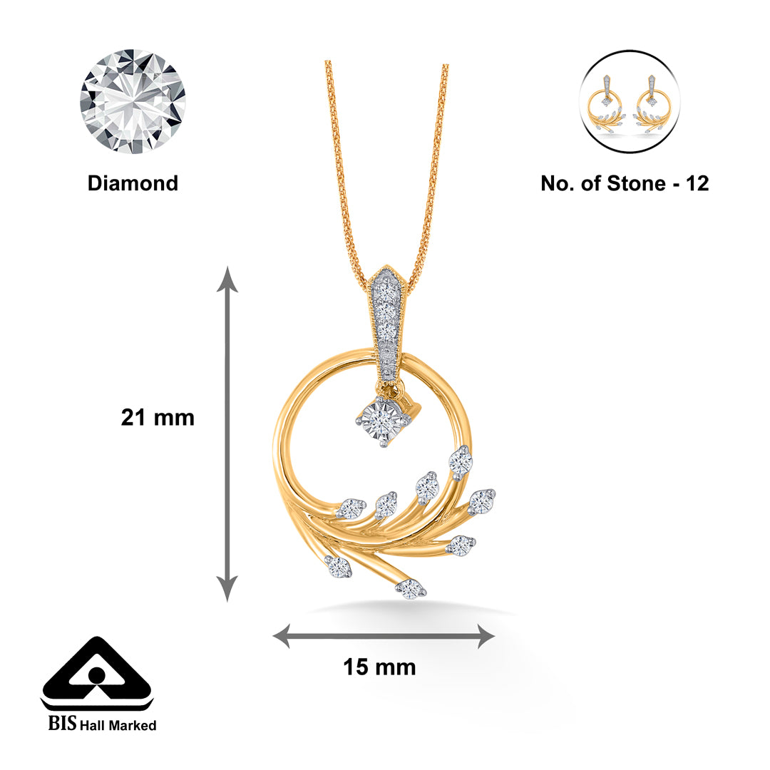 fern glint gold & diamond classic pendant