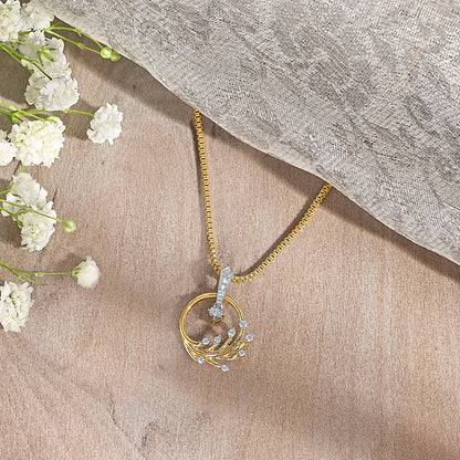 Fern Glint Gold & Diamond Classic Pendant