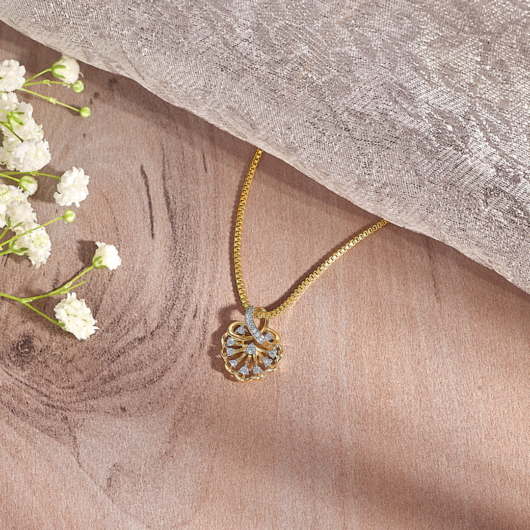 shella shine gold & diamond classic pendant
