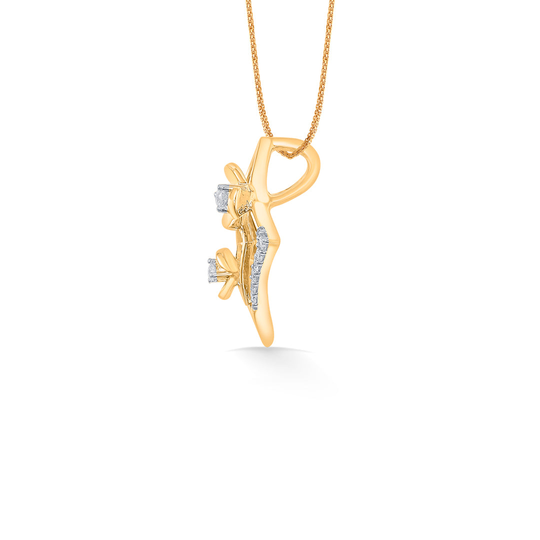 geometric glow gold & diamond classic pendant for women