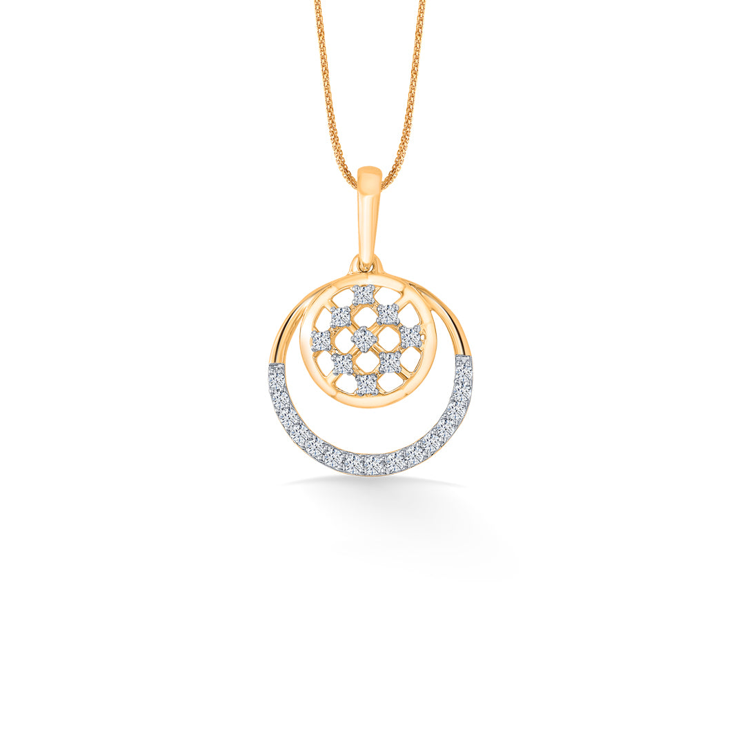 Opal Gold & Diamond Classic Pendant For Women