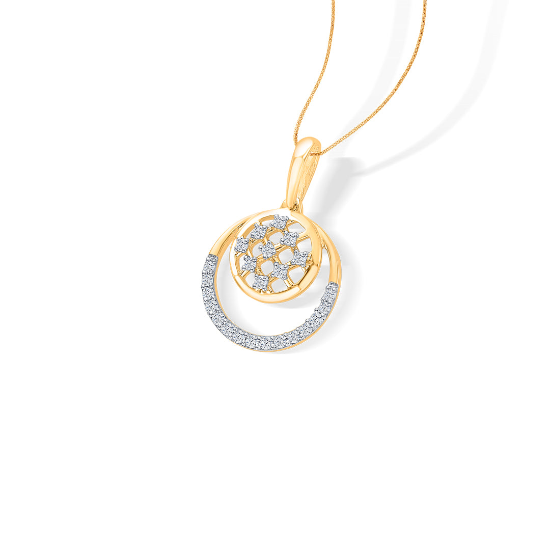 opal gold & diamond classic pendant for women