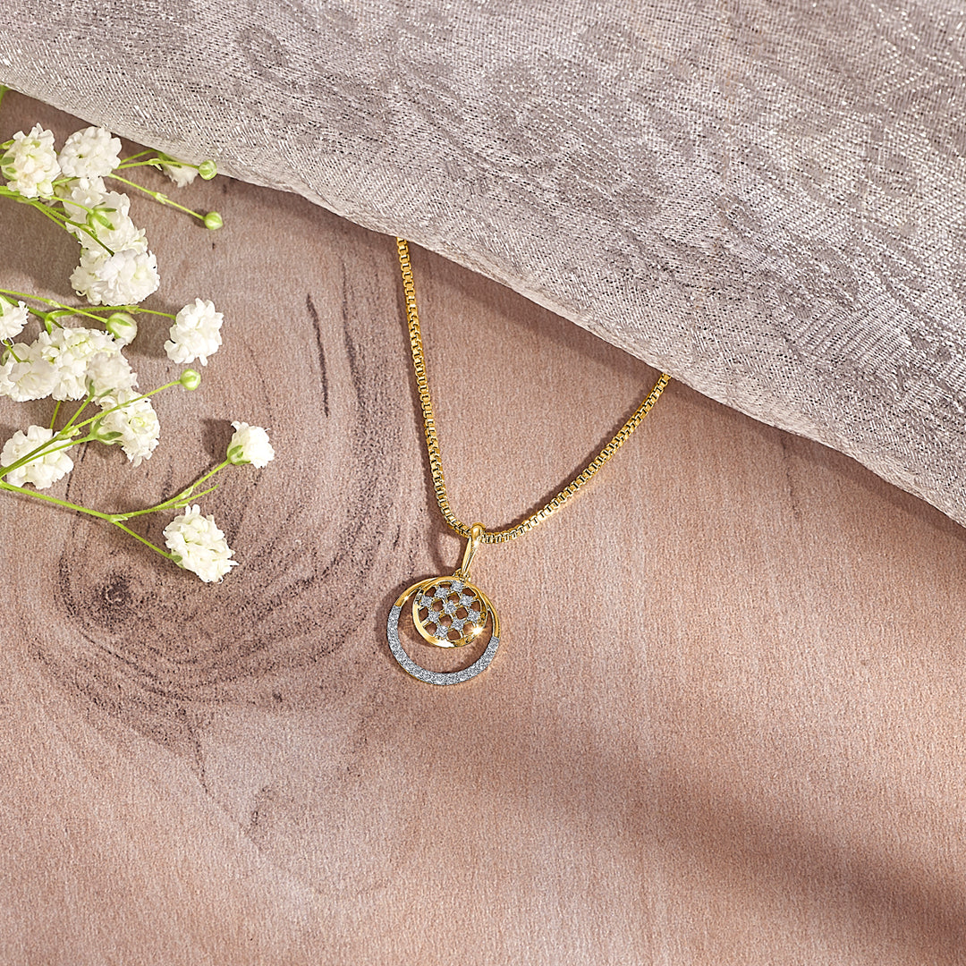 opal gold & diamond classic pendant for women