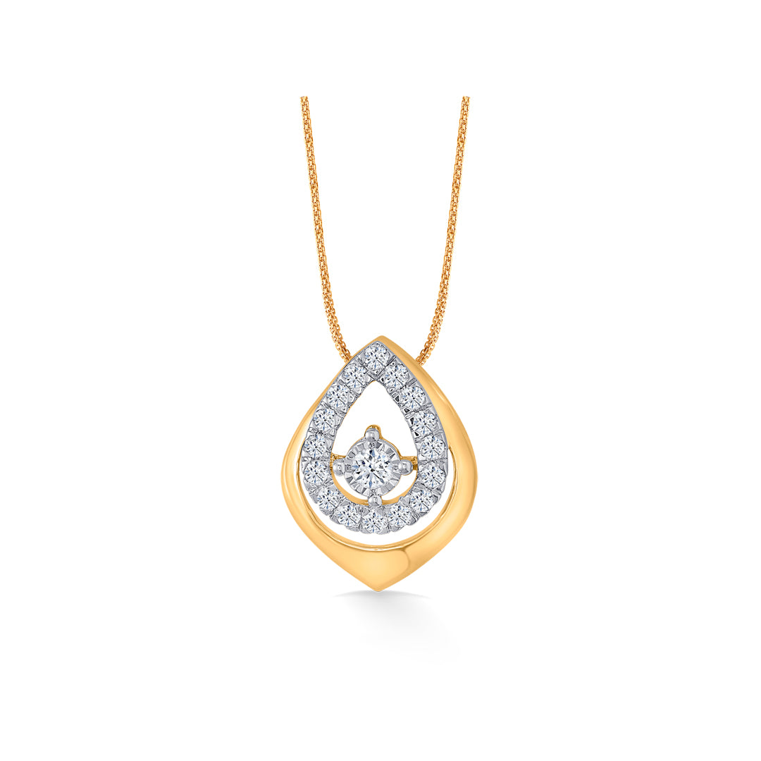 Seraphic Gold & Diamond Classic Pendant For Women