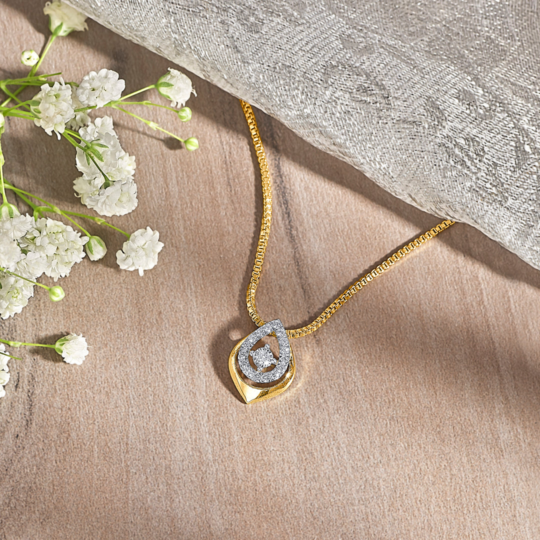 Seraphic Gold & Diamond Classic Pendant For Women