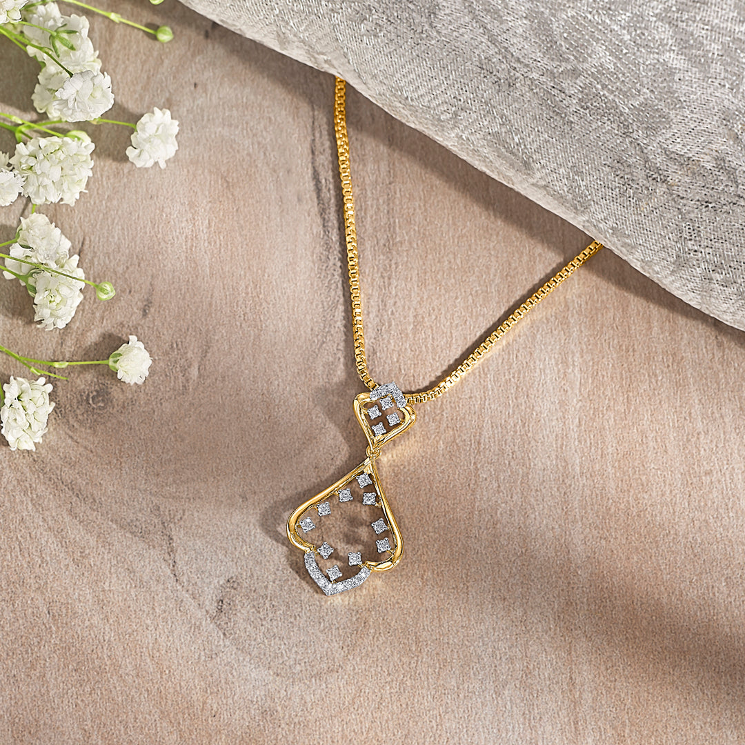 Vortex Gold & Diamond Classic Pendant For Women