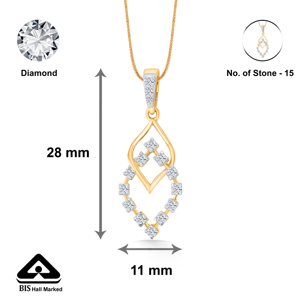 seraphic gold & diamond casual pendant for women