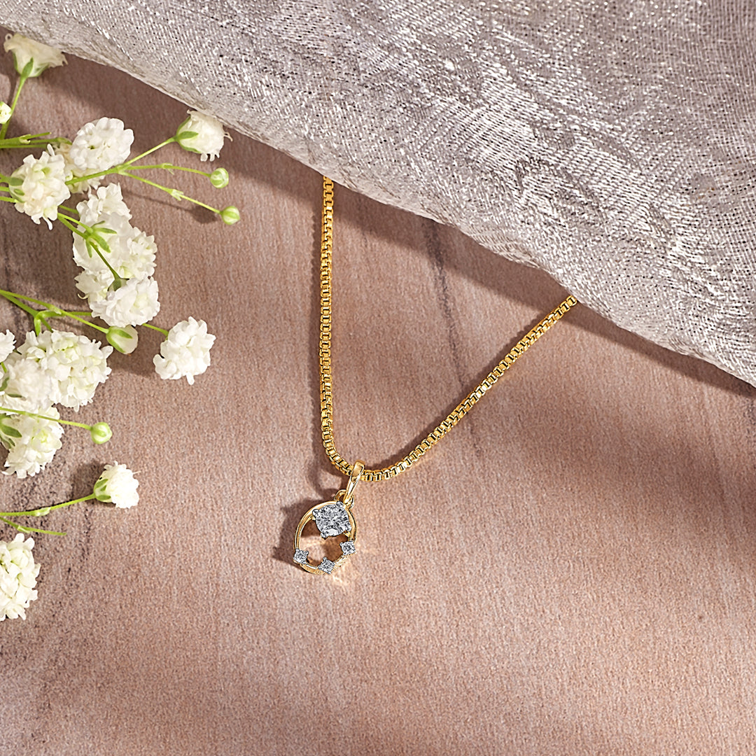 Amara Gold & Diamond Casual Pendant For Women