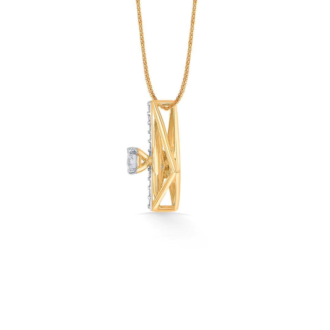 gilded frame gold & diamond classic pendant