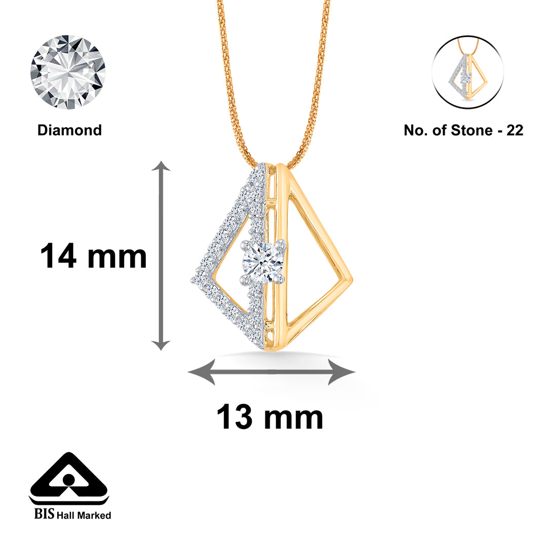 gilded frame gold & diamond classic pendant