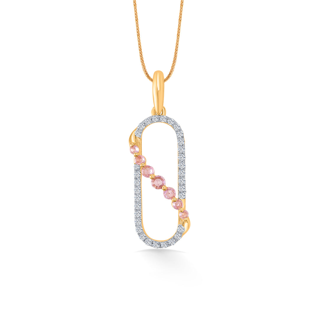 Opaline Drape Gold & Diamond Classic Pendant