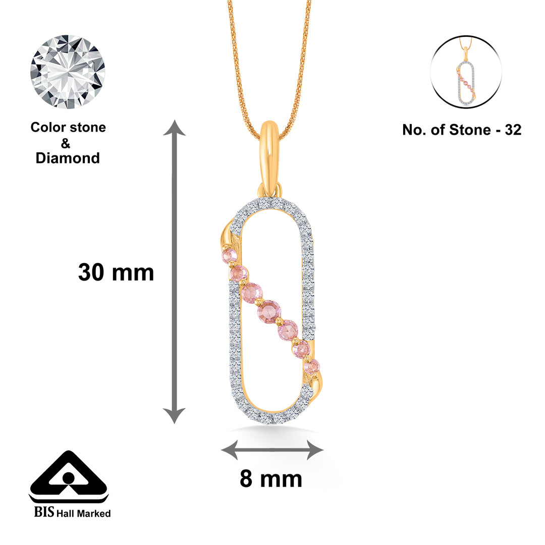 opaline drape gold & diamond classic pendant