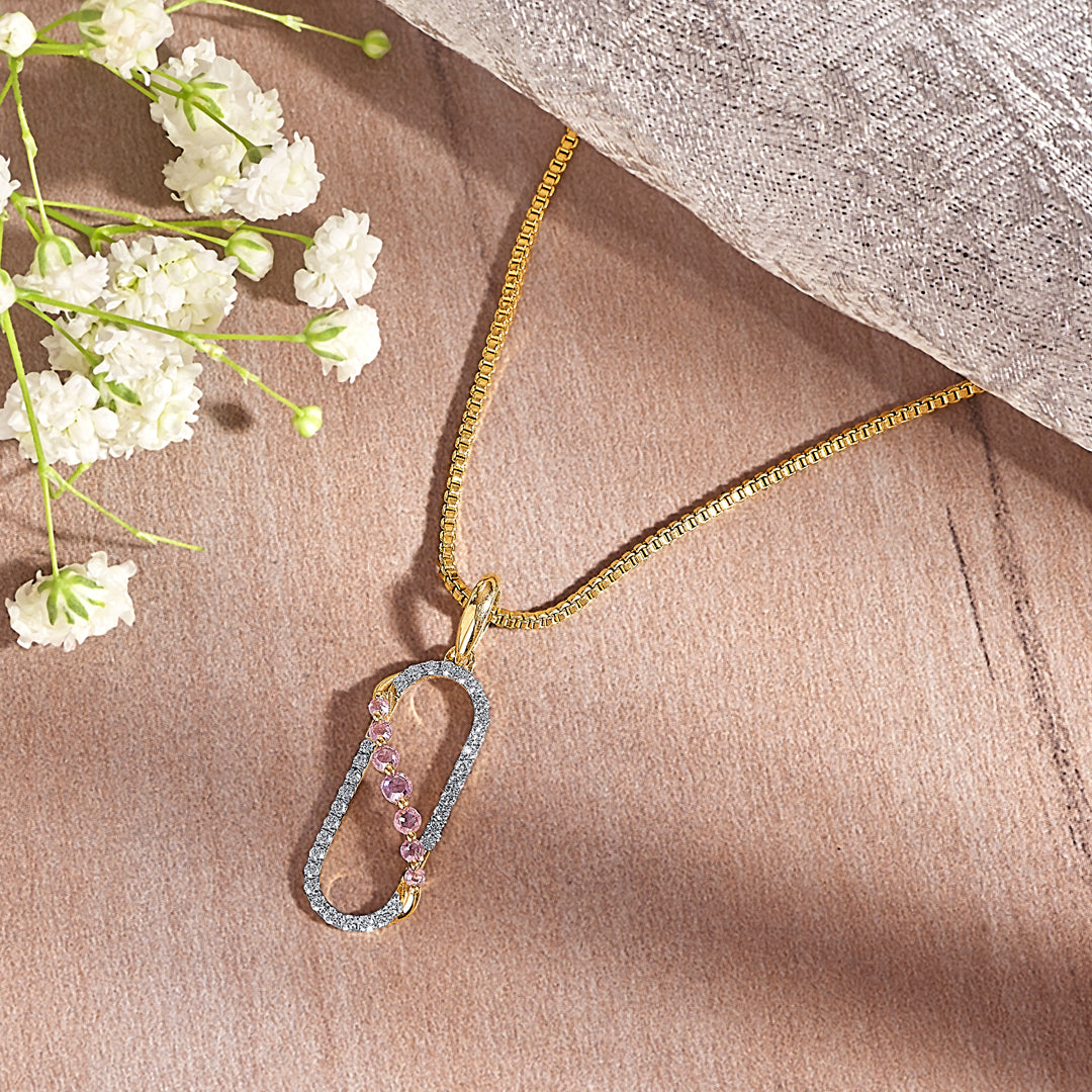 Opaline Drape Gold & Diamond Classic Pendant