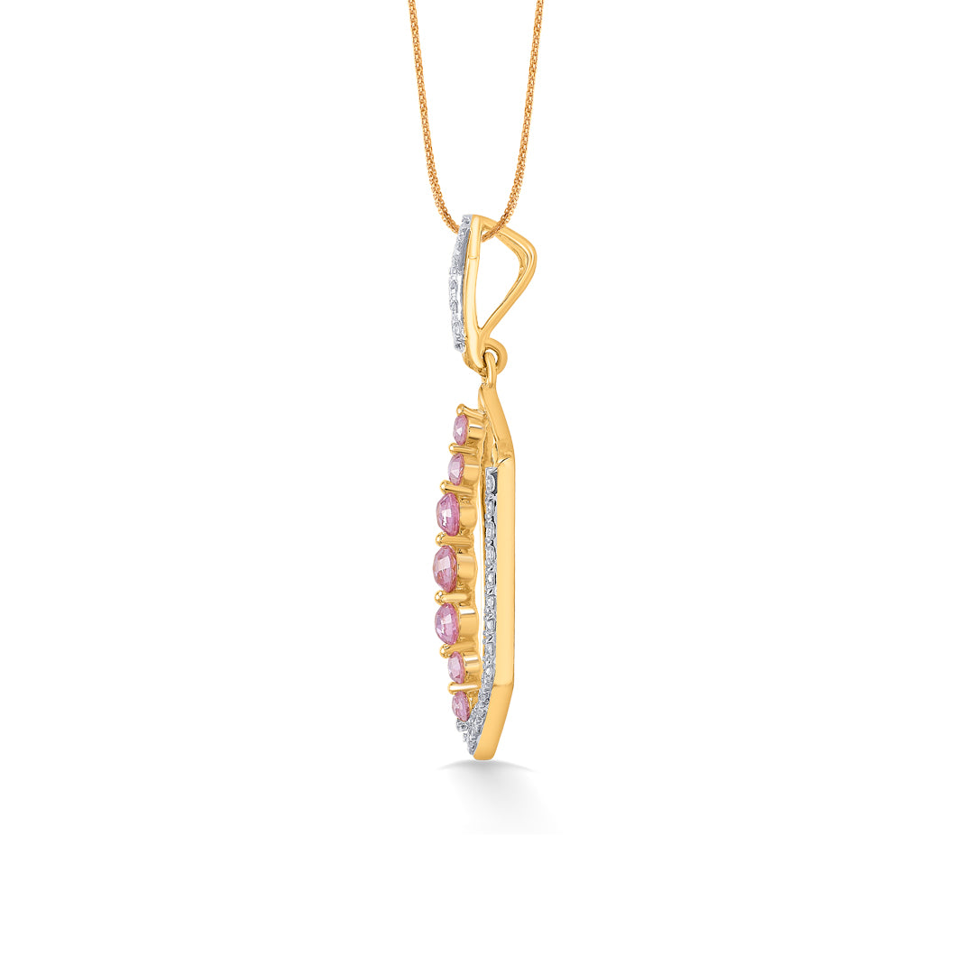 pink vector gold & diamond classic pendant
