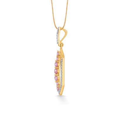 Pink Vector Gold & Diamond Classic Pendant