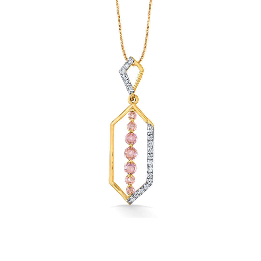 Pink Vector Gold & Diamond Classic Pendant