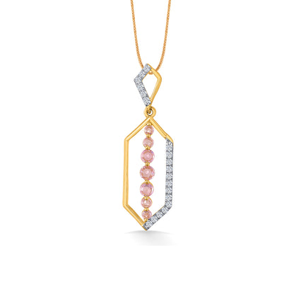 Pink Vector Gold & Diamond Classic Pendant