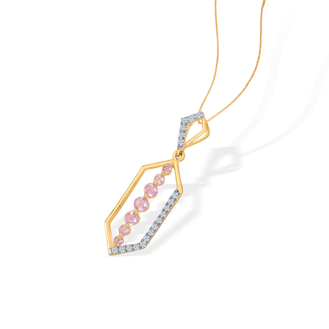 pink vector gold & diamond classic pendant