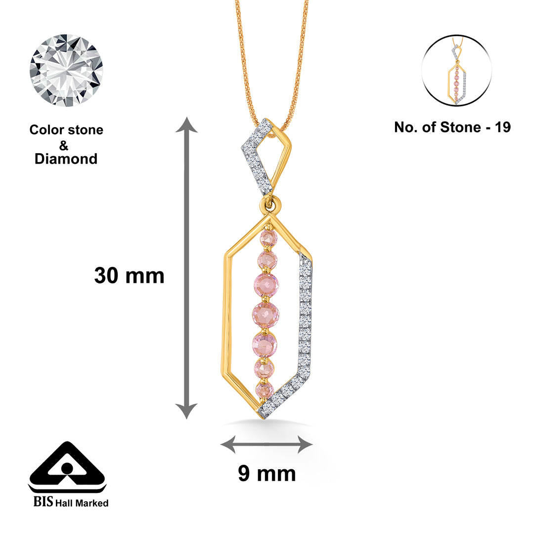 pink vector gold & diamond classic pendant
