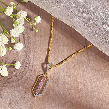 Pink Vector Gold & Diamond Classic Pendant