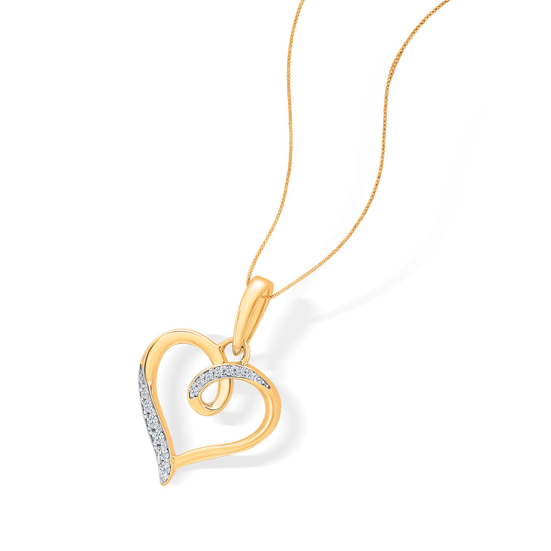 heart desire gold & diamond pendant for women