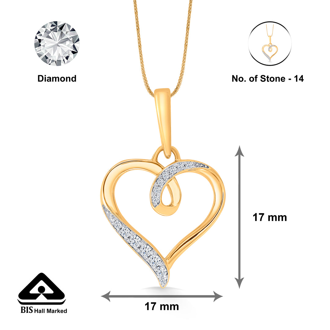 heart desire gold & diamond pendant for women