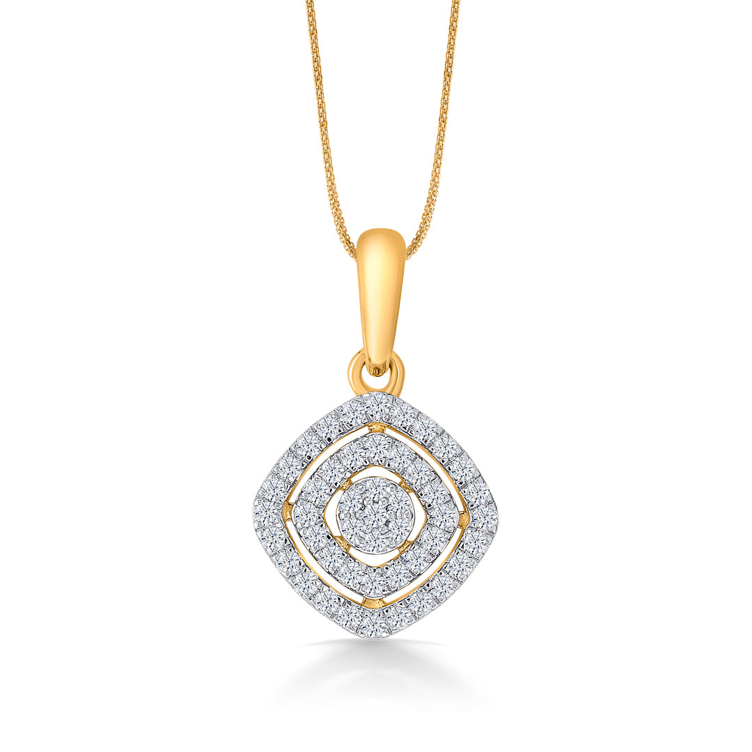 whispers of light gold & diamond pendant for women