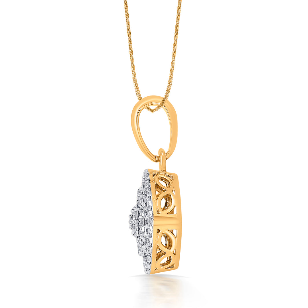 whispers of light gold & diamond pendant for women