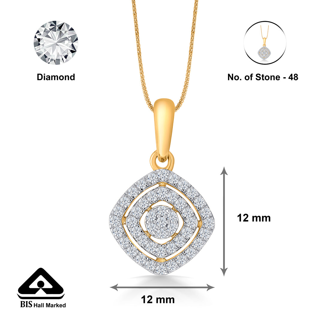 whispers of light gold & diamond pendant for women