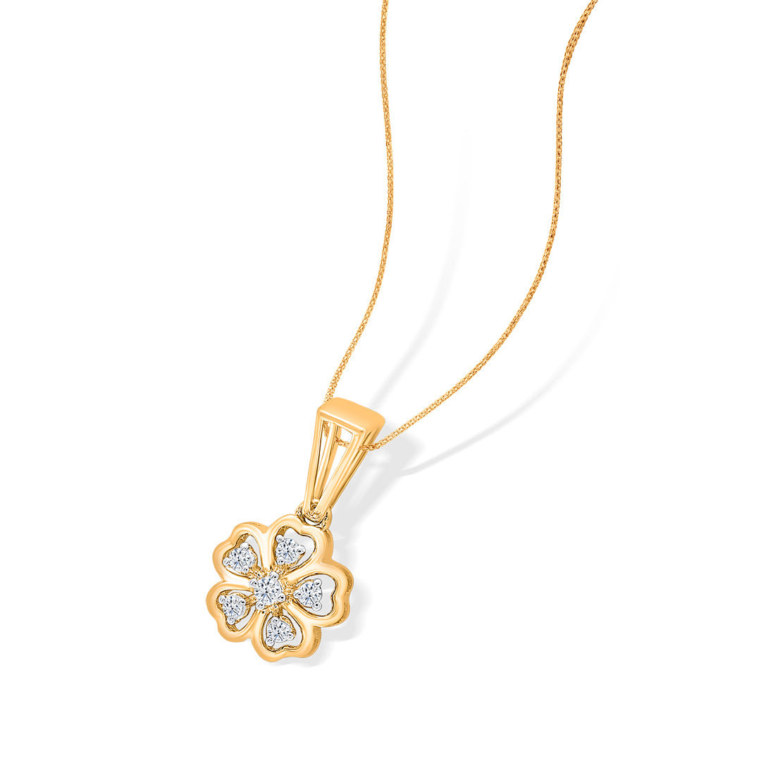 floral symphony gold & diamond pendant for women