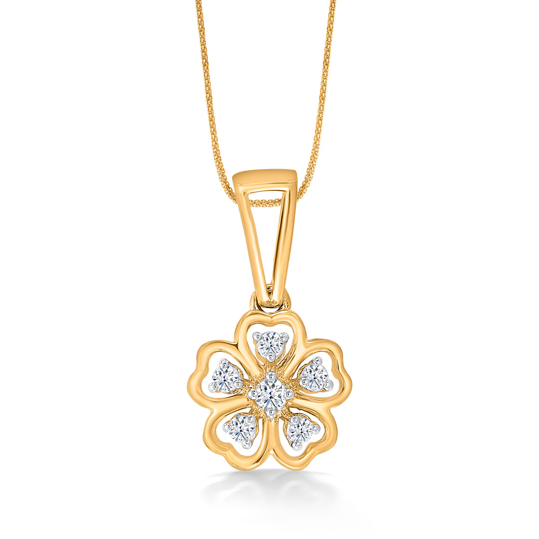 floral symphony gold & diamond pendant for women