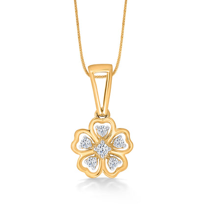 Floral Symphony Gold & Diamond Pendant for Women