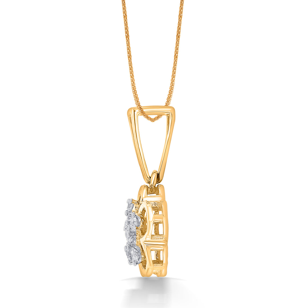 floral symphony gold & diamond pendant for women