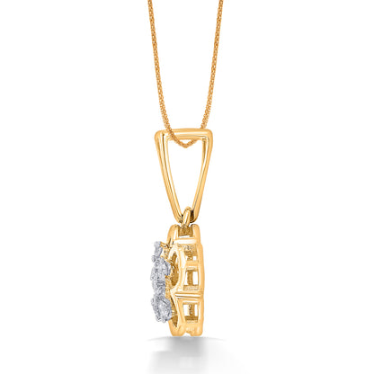 Floral Symphony Gold & Diamond Pendant for Women