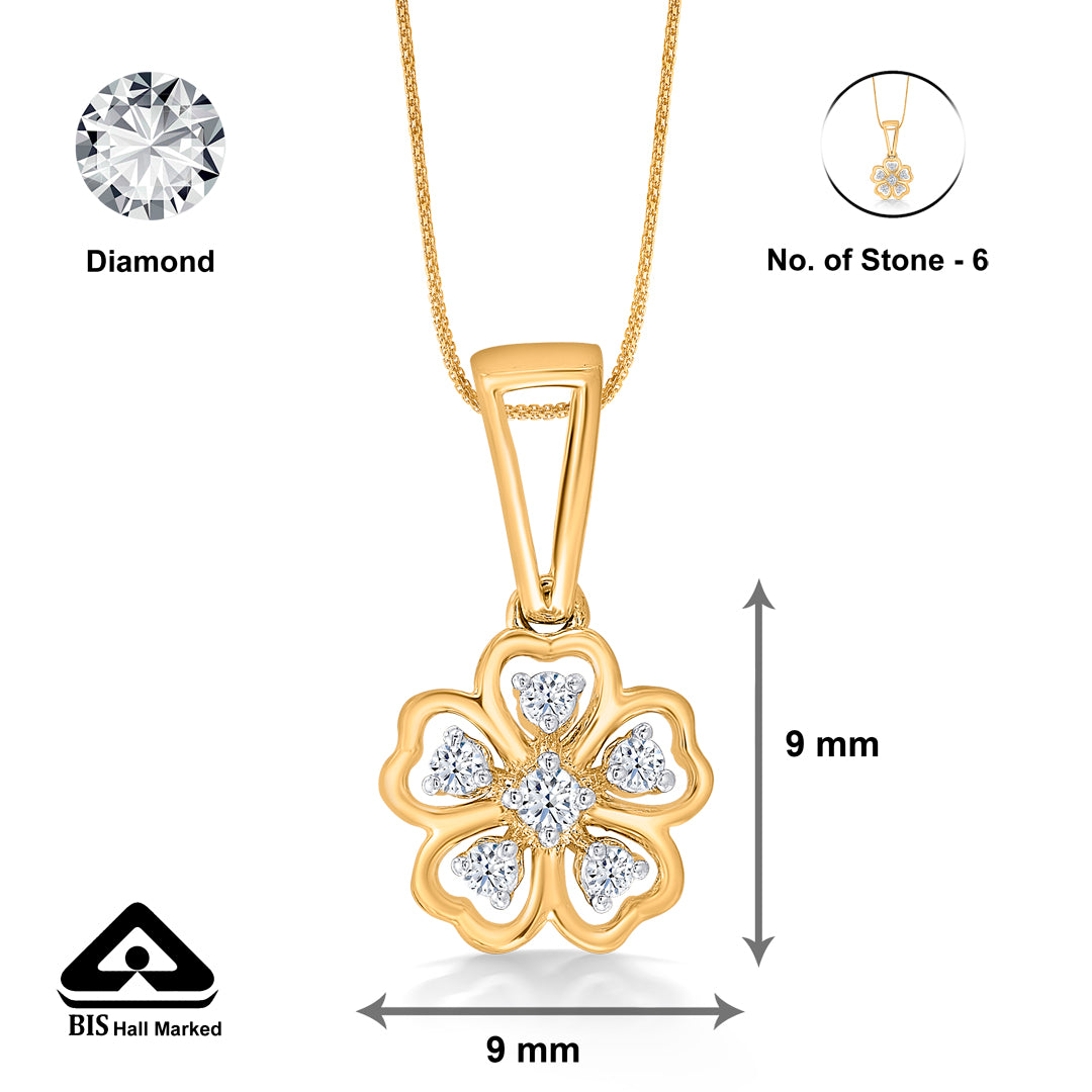 floral symphony gold & diamond pendant for women