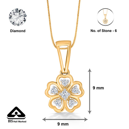 Floral Symphony Gold & Diamond Pendant for Women