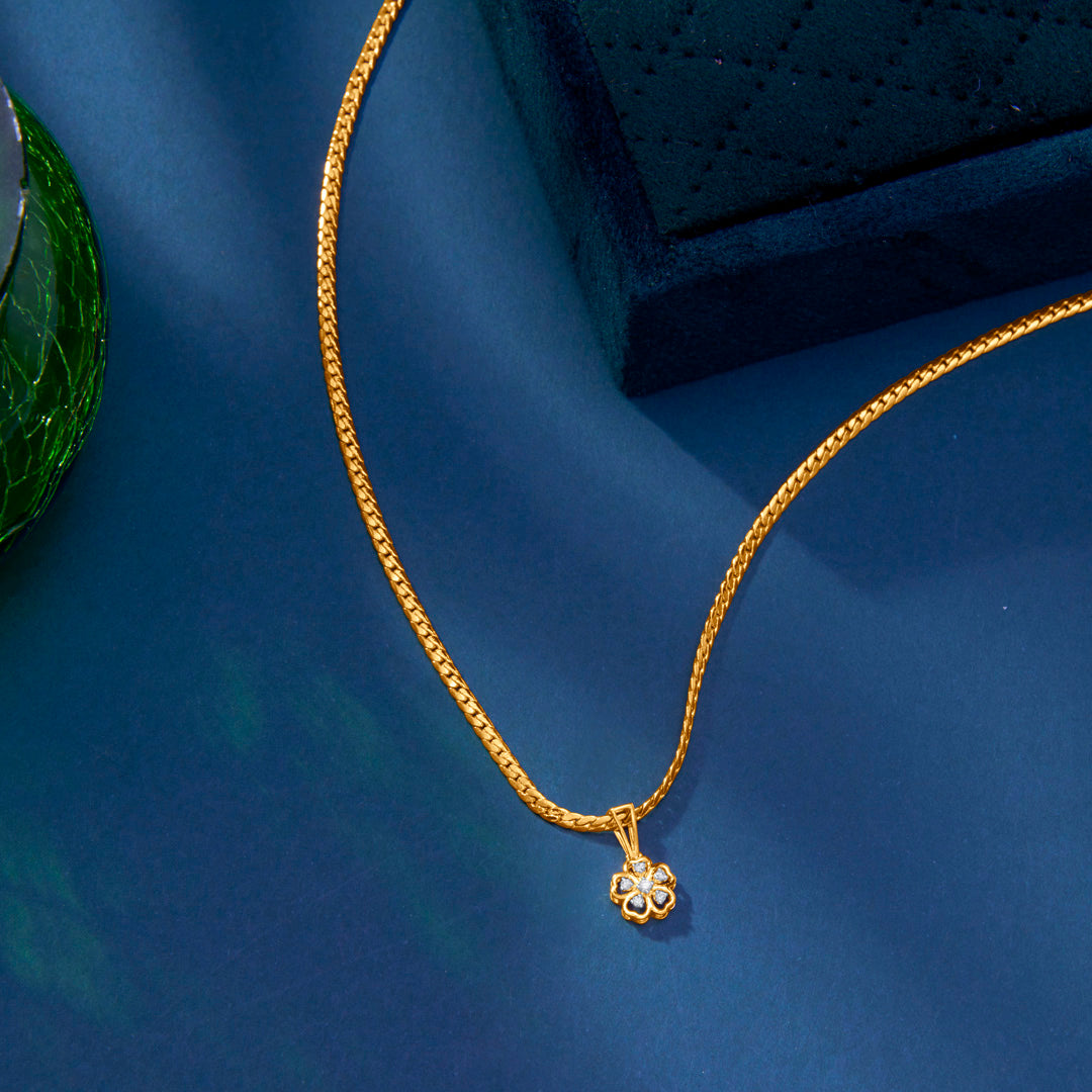 floral symphony gold & diamond pendant for women